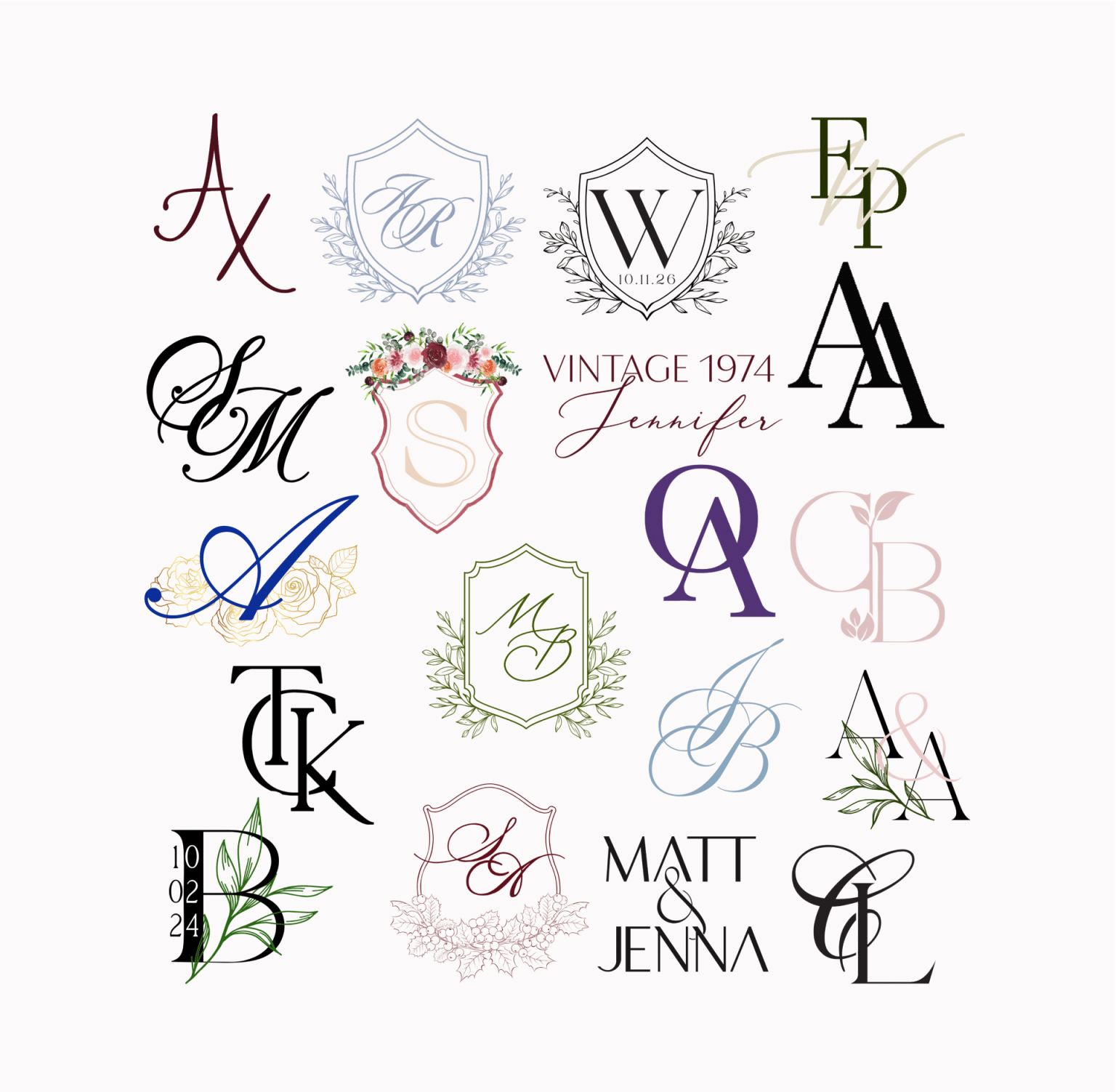 Autograph Monogram Custom Event Monogram - Dearly Beeloved