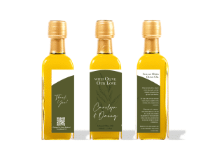 With Olive Our Love Sage Green Olive Oil Favor