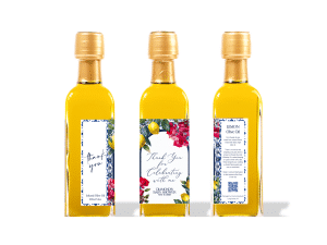 Lemon And Pink Floral Infused Olive Oil Favor